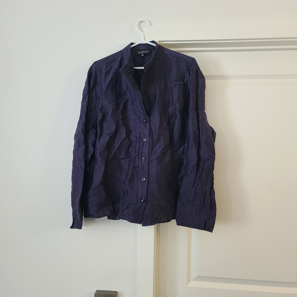 Jones New York Women's Deep Blue (Navy) Blouse